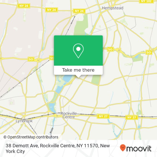 Mapa de 38 Demott Ave, Rockville Centre, NY 11570