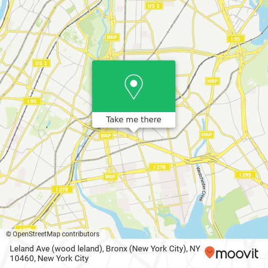 Mapa de Leland Ave (wood leland), Bronx (New York City), NY 10460