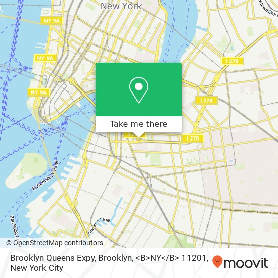 Mapa de Brooklyn Queens Expy, Brooklyn, <B>NY< / B> 11201