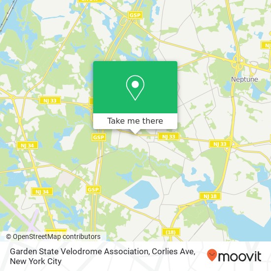 Mapa de Garden State Velodrome Association, Corlies Ave