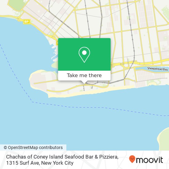 Mapa de Chachas of Coney Island Seafood Bar & Pizziera, 1315 Surf Ave