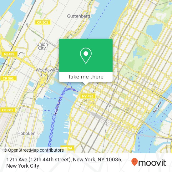 12th Ave (12th 44th street), New York, NY 10036 map