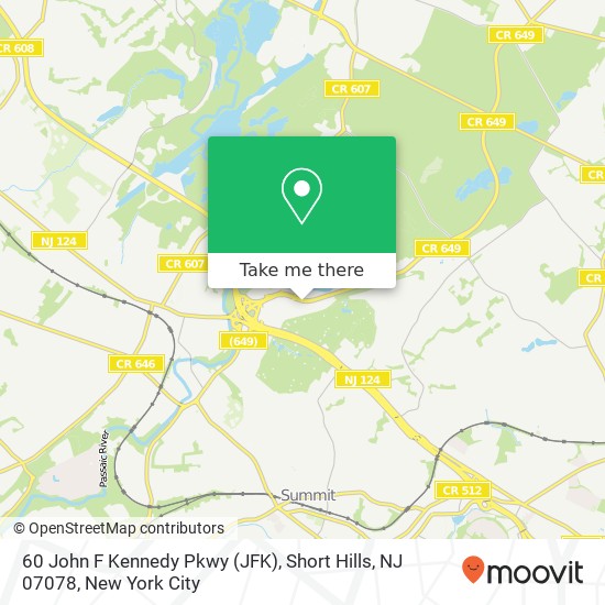 60 John F Kennedy Pkwy (JFK), Short Hills, NJ 07078 map
