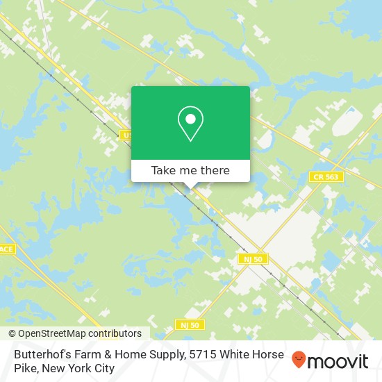 Mapa de Butterhof's Farm & Home Supply, 5715 White Horse Pike