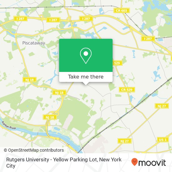 Mapa de Rutgers University - Yellow Parking Lot