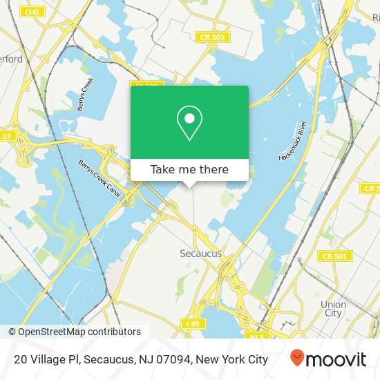Mapa de 20 Village Pl, Secaucus, NJ 07094