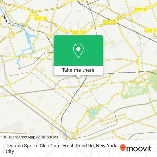 Mapa de Tearana Sports Club Cafe, Fresh Pond Rd