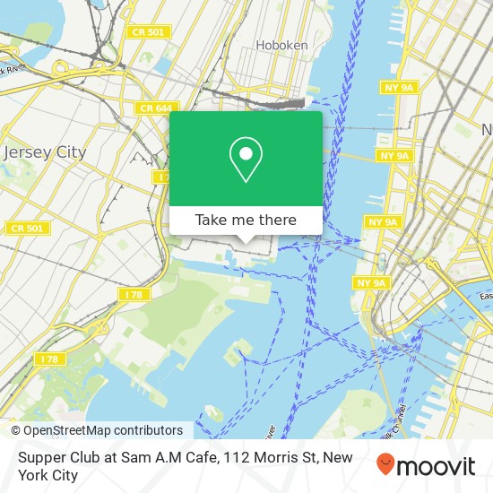 Mapa de Supper Club at Sam A.M Cafe, 112 Morris St