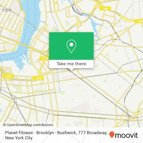 Mapa de Planet Fitness - Brooklyn - Bushwick, 777 Broadway