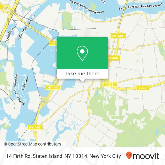 Mapa de 14 Firth Rd, Staten Island, NY 10314