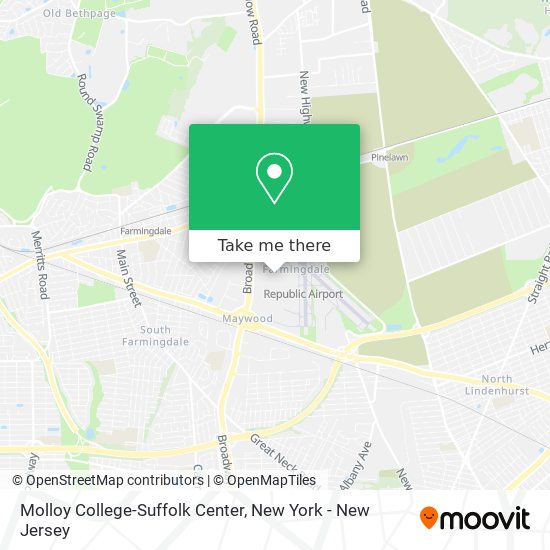 Molloy College-Suffolk Center map