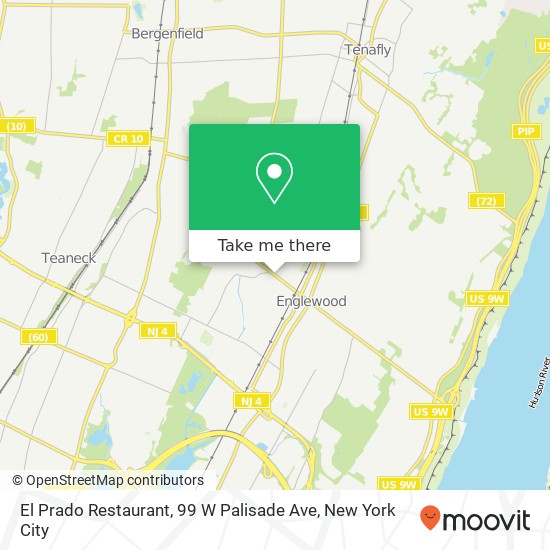 Mapa de El Prado Restaurant, 99 W Palisade Ave