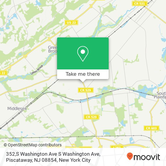 Mapa de 352,S Washington Ave S Washington Ave, Piscataway, NJ 08854