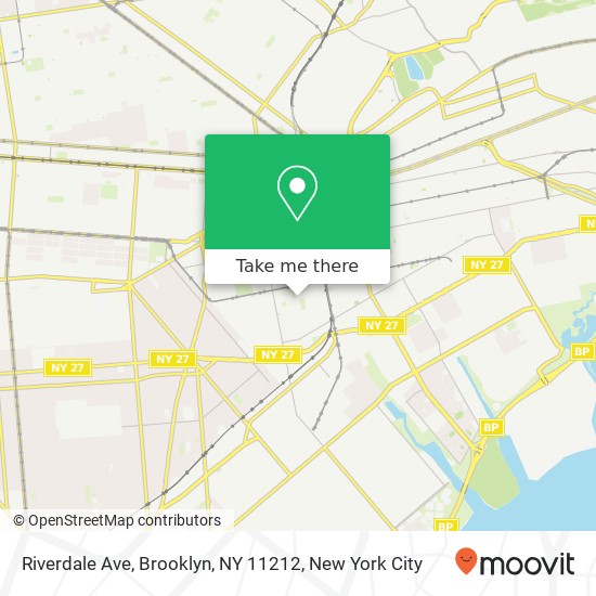 Mapa de Riverdale Ave, Brooklyn, NY 11212