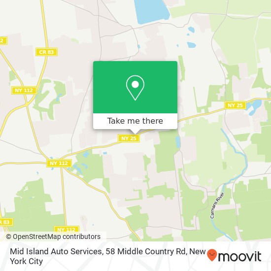 Mapa de Mid Island Auto Services, 58 Middle Country Rd