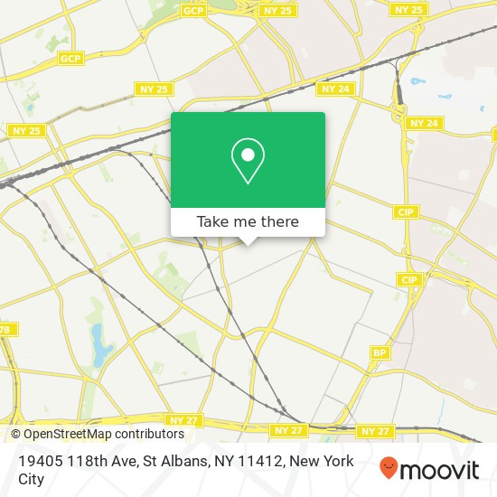 Mapa de 19405 118th Ave, St Albans, NY 11412
