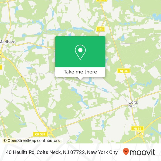 Mapa de 40 Heulitt Rd, Colts Neck, NJ 07722