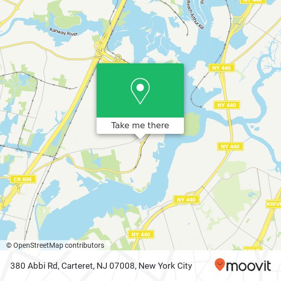 Mapa de 380 Abbi Rd, Carteret, NJ 07008