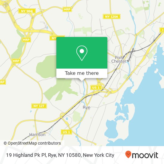 Mapa de 19 Highland Pk Pl, Rye, NY 10580