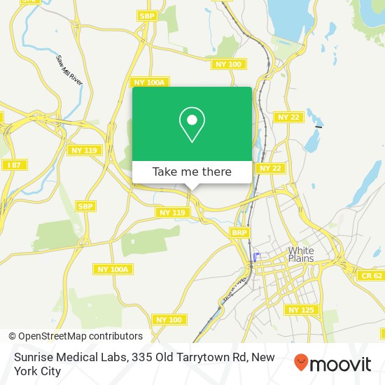 Mapa de Sunrise Medical Labs, 335 Old Tarrytown Rd