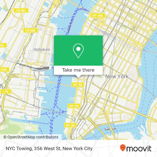 Mapa de NYC Towing, 356 West St