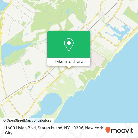 Mapa de 1600 Hylan Blvd, Staten Island, NY 10306