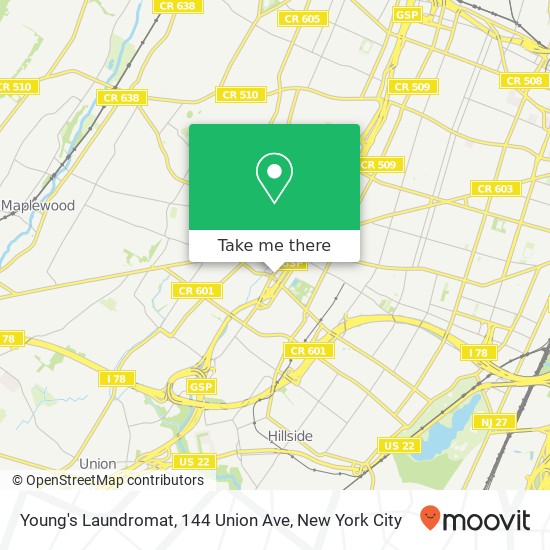 Mapa de Young's Laundromat, 144 Union Ave