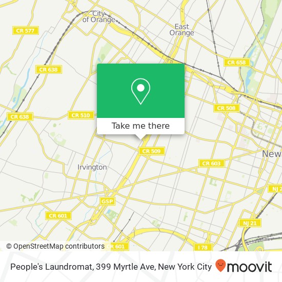 Mapa de People's Laundromat, 399 Myrtle Ave