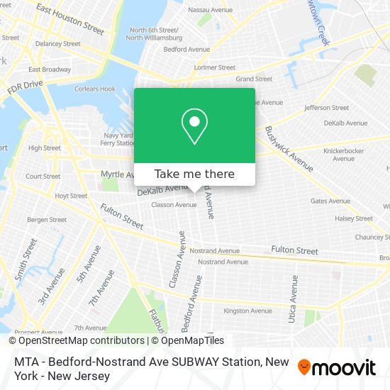 Mapa de MTA - Bedford-Nostrand Ave SUBWAY Station