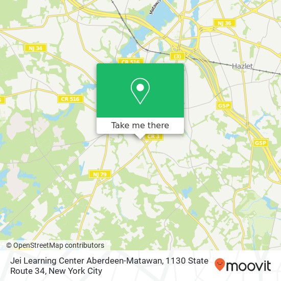 Mapa de Jei Learning Center Aberdeen-Matawan, 1130 State Route 34