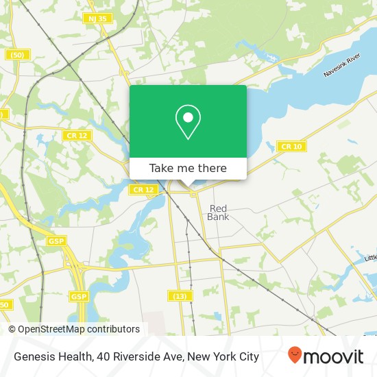 Mapa de Genesis Health, 40 Riverside Ave