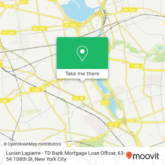 Mapa de Lucien Lapierre - TD Bank Mortgage Loan Officer, 63-54 108th St