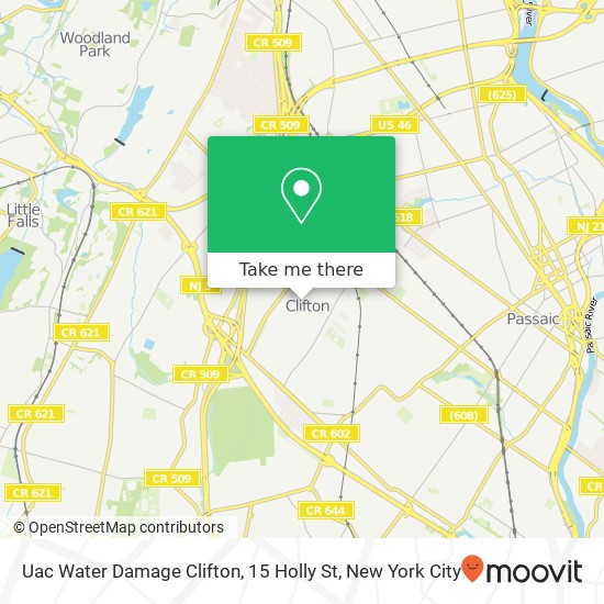 Uac Water Damage Clifton, 15 Holly St map