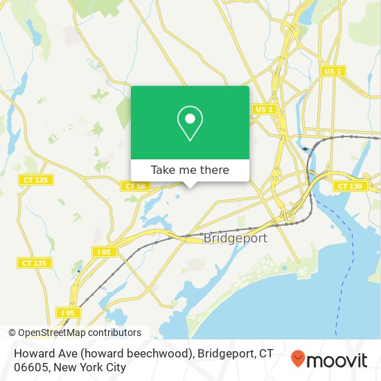 Mapa de Howard Ave (howard beechwood), Bridgeport, CT 06605