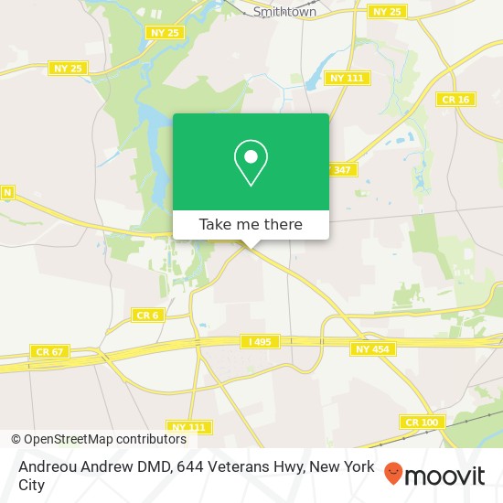 Andreou Andrew DMD, 644 Veterans Hwy map