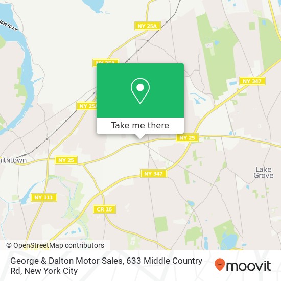 Mapa de George & Dalton Motor Sales, 633 Middle Country Rd