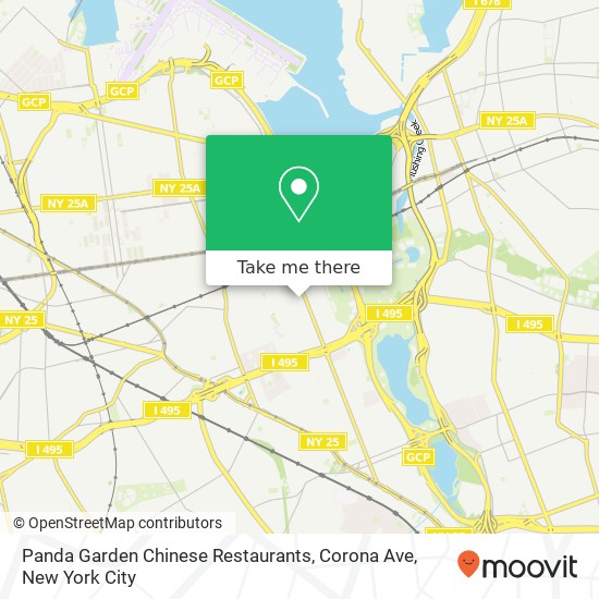 Mapa de Panda Garden Chinese Restaurants, Corona Ave