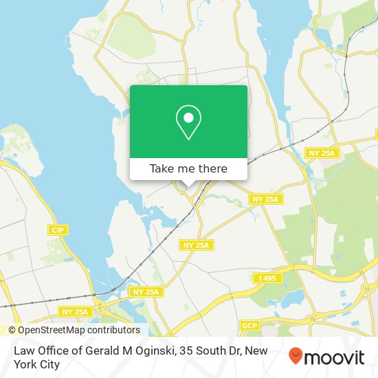 Mapa de Law Office of Gerald M Oginski, 35 South Dr