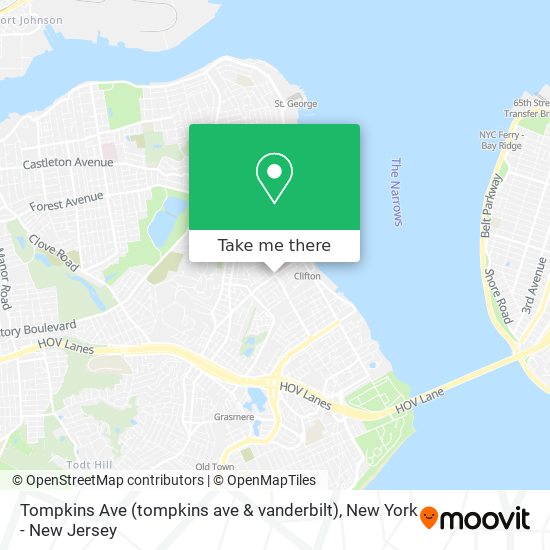 Mapa de Tompkins Ave (tompkins ave & vanderbilt)