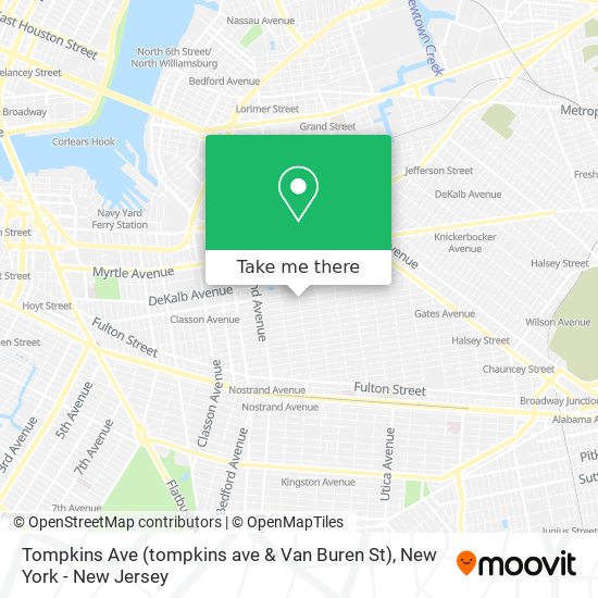 Tompkins Ave (tompkins ave & Van Buren St) map