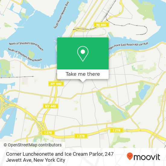 Mapa de Corner Luncheonette and Ice Cream Parlor, 247 Jewett Ave