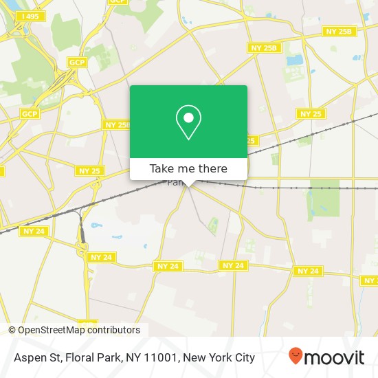 Mapa de Aspen St, Floral Park, NY 11001