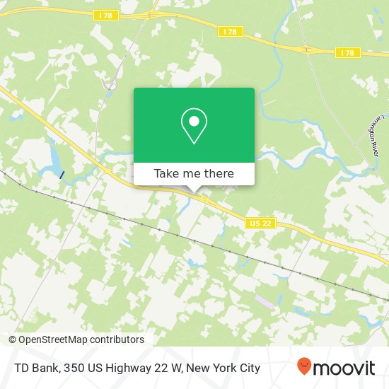 TD Bank, 350 US Highway 22 W map