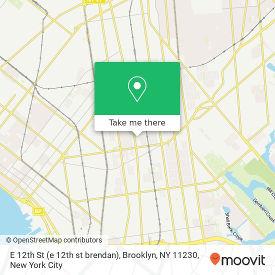 Mapa de E 12th St (e 12th st brendan), Brooklyn, NY 11230
