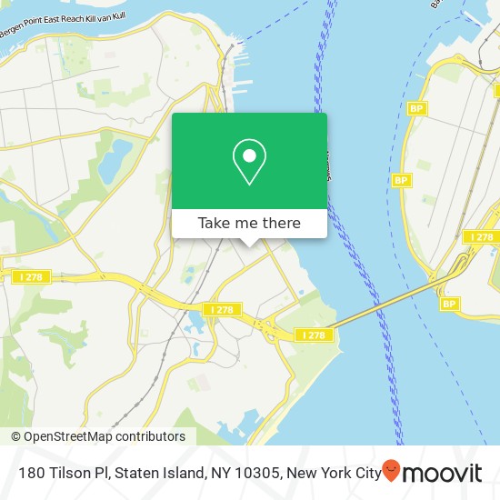 Mapa de 180 Tilson Pl, Staten Island, NY 10305