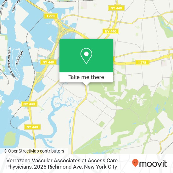 Mapa de Verrazano Vascular Associates at Access Care Physicians, 2025 Richmond Ave