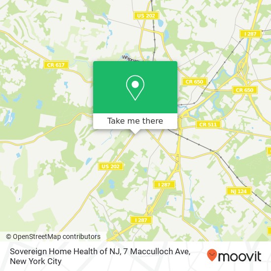 Sovereign Home Health of NJ, 7 Macculloch Ave map