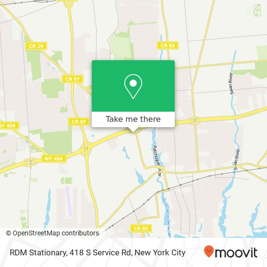 RDM Stationary, 418 S Service Rd map