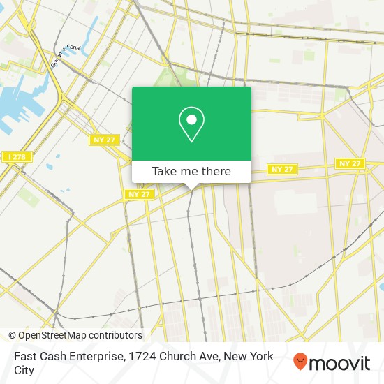 Mapa de Fast Cash Enterprise, 1724 Church Ave