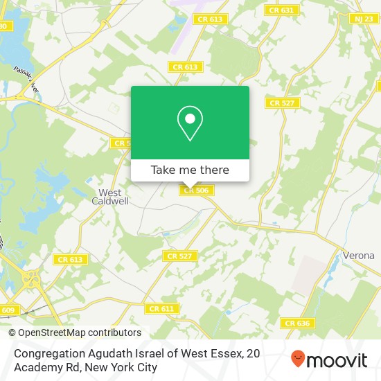 Congregation Agudath Israel of West Essex, 20 Academy Rd map